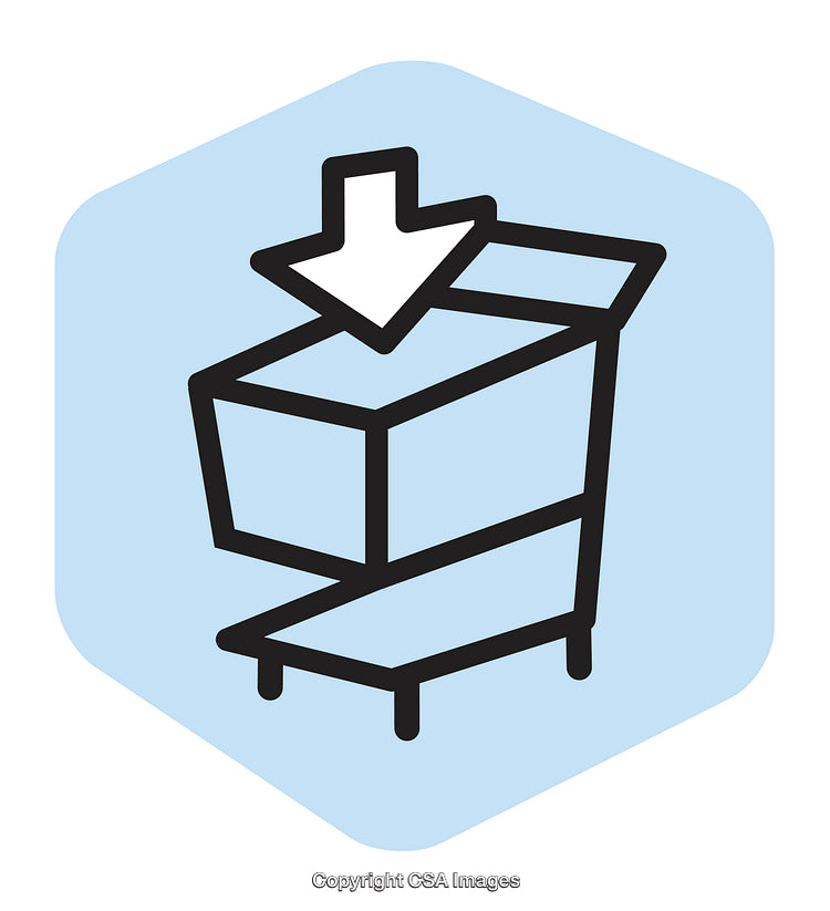 Simplistic Icon Representing Downloading or Insertion in a Box