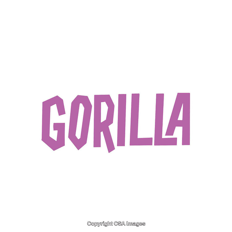 Purple Gorilla Text on Clean White Background in Bold Artistic Font