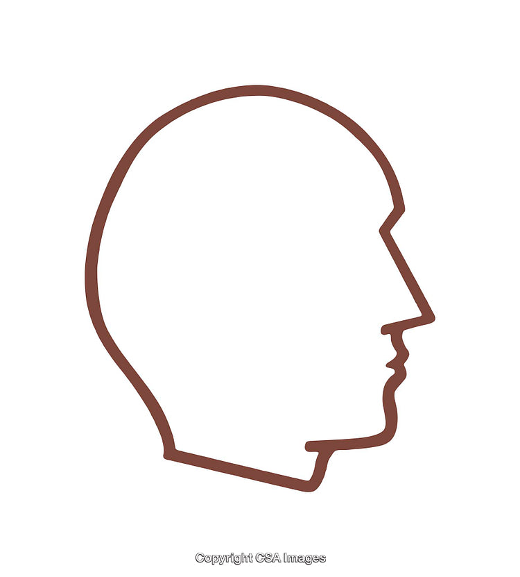 Minimalist Brown Line Art Profile Head Silhouette Icon