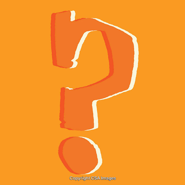 Stylized Orange Question Mark on Vibrant Background