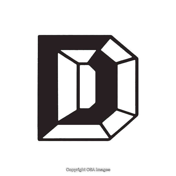 Elegant Geometric Letter D in a Bold Black Monochrome Style