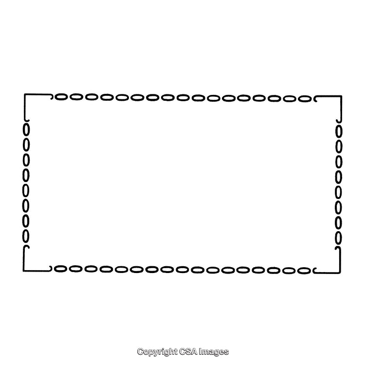 Minimalist Rectangle Border with Chain Link Style in Black and White