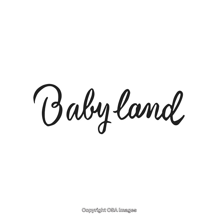 Elegant Script Logo Design Featuring the Words 'Baby Land' in Black