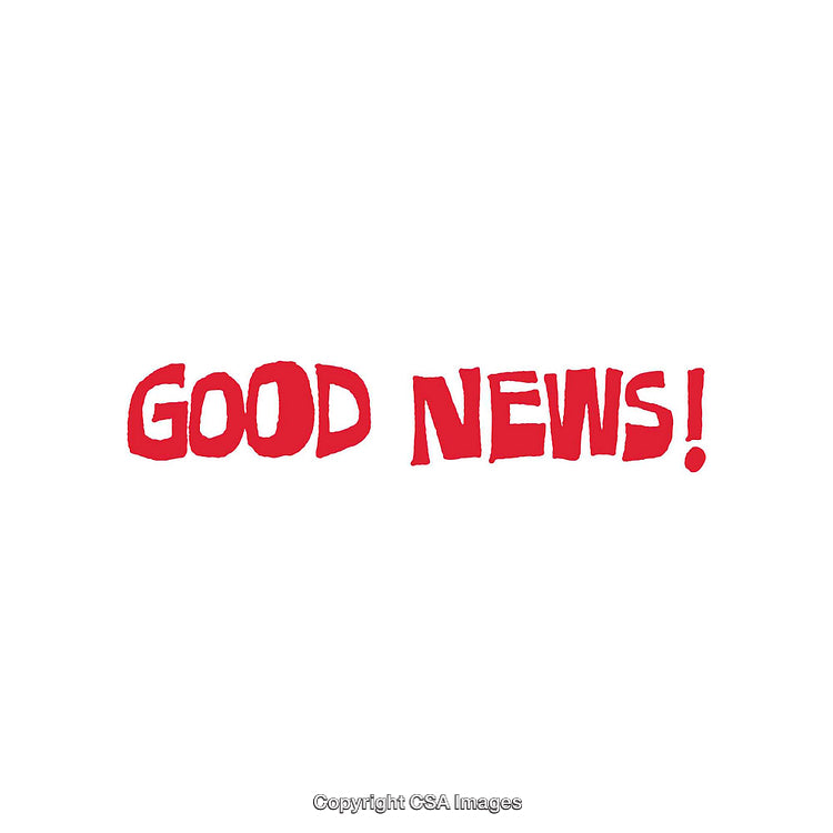 Exciting Bold Text Displaying Good News on White Background