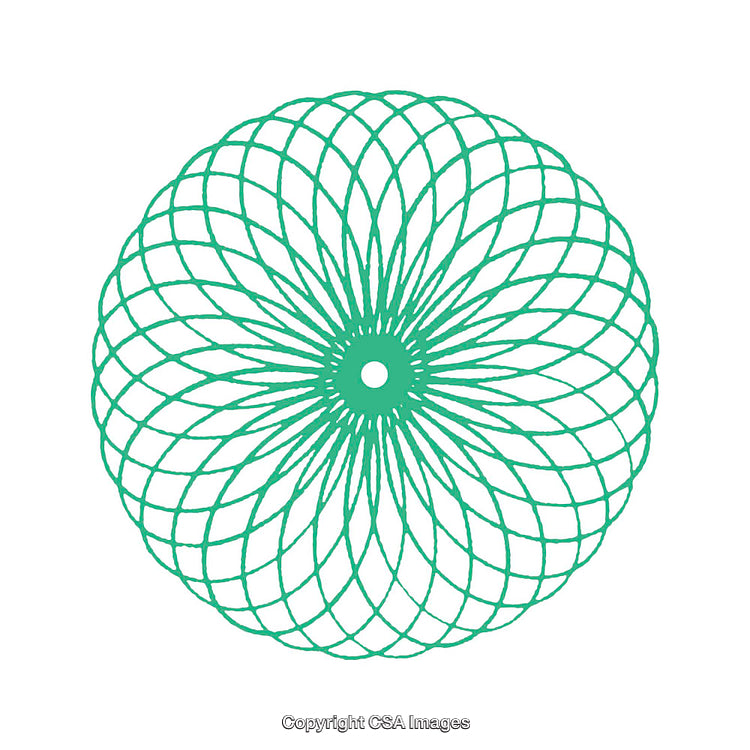 Spiral Patterned Green Circular Mandala with Intricate Symmetrical Shape