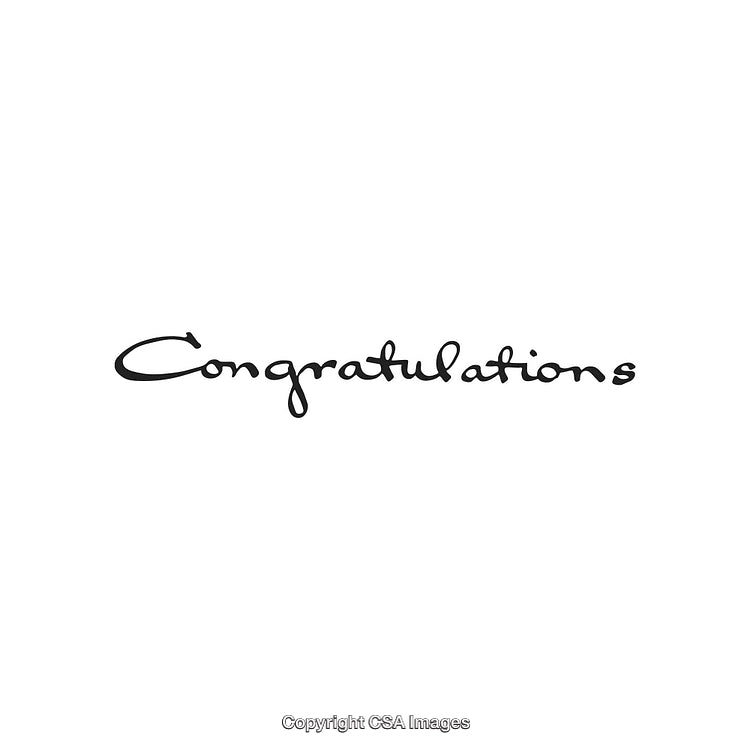 Elegant Black Congratulations Text on White Background Celebrating Achievement or Success