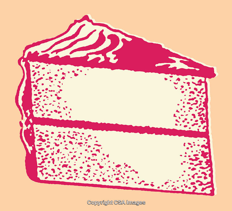 Illustration of a Layered Dessert Cake Slice with Bold Pop Art Style