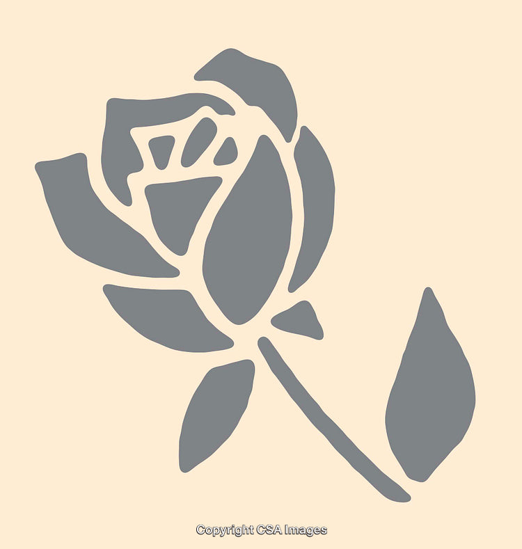 Minimalist Monochrome Silhouette of a Beautiful Rose on a Beige Background