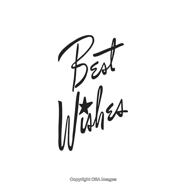 Handwritten Best Wishes Text on White Background with Stylish Design