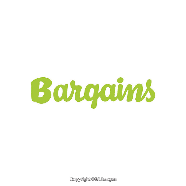 Green Bargains Text on a Clean White Background with Stylish Font