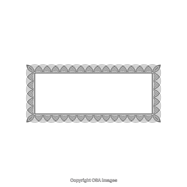 Intricate Rectangular Frame With Decorative Border and Open Center Space