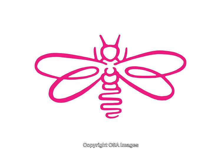 Minimalistic Pink Bee Icon with Clean and Modern Style