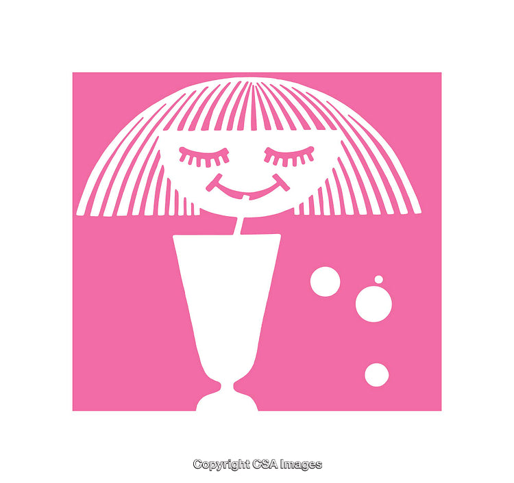 Playful Abstract Design of Girl Drinking From a Glass Icon