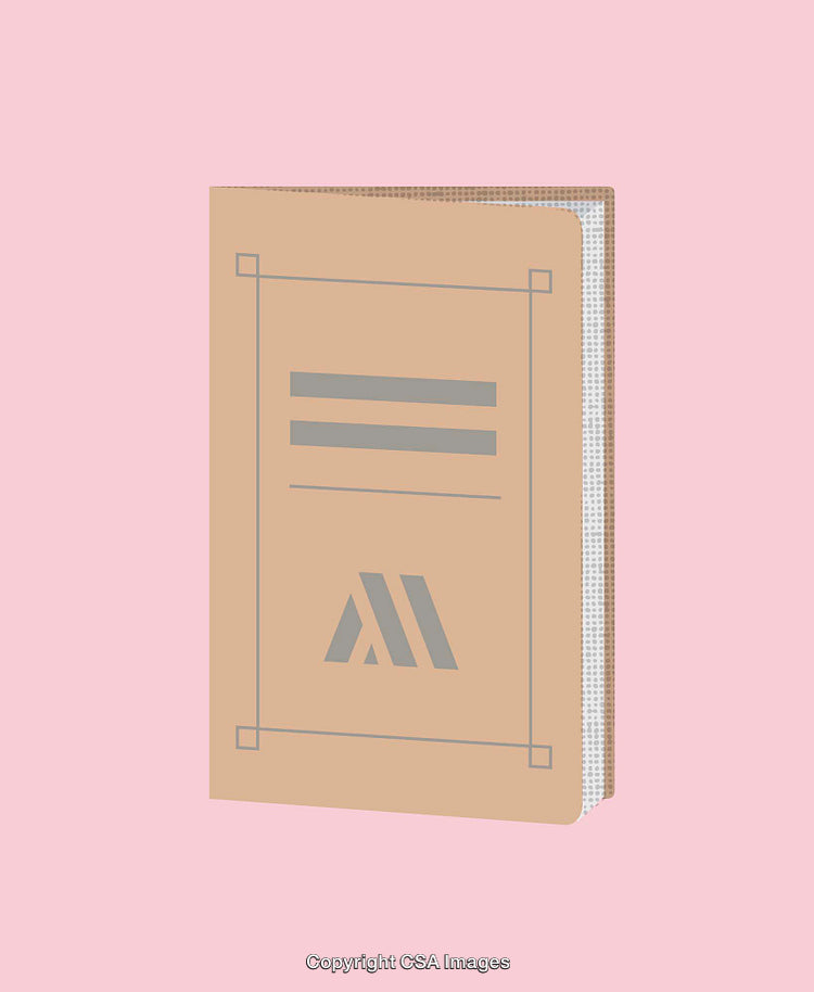 Minimalist Illustration of a Beige Notebook Against a Pink Background