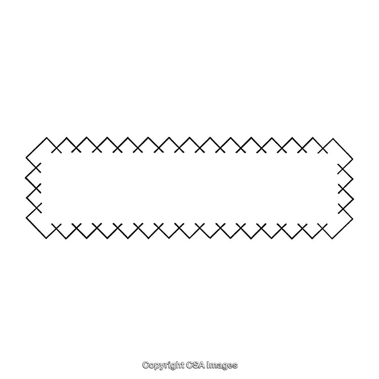 Black and White Rectangular Border with Decorative X Pattern