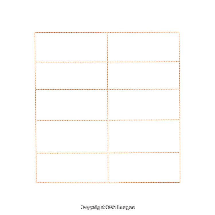 Grid of Evenly Divided Rectangles with Orange Dashed Lines on White Background