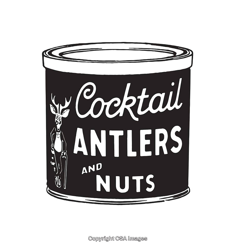 Black and White Line Art Illustration of a Can With Creative Text