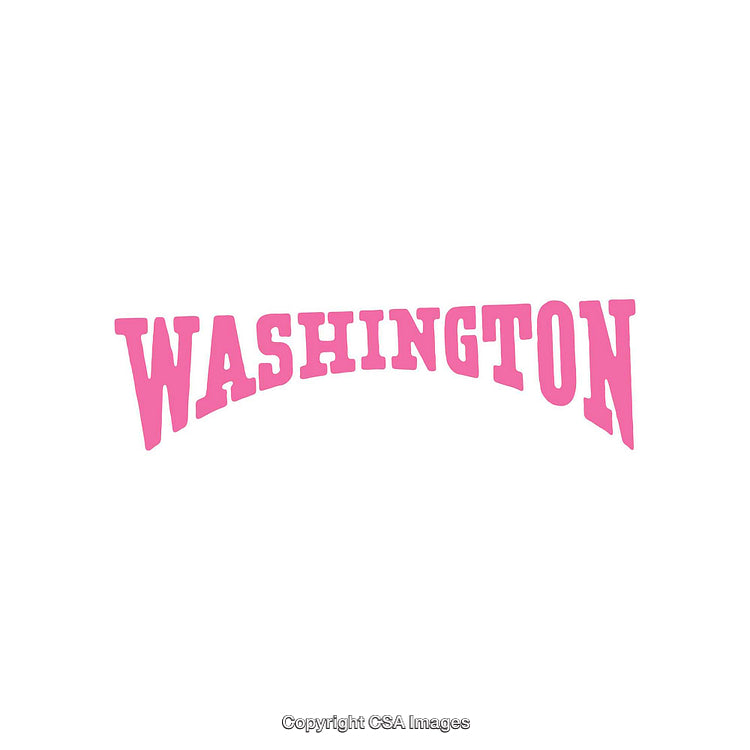 Pink Washington Word Art on a Minimalist Background