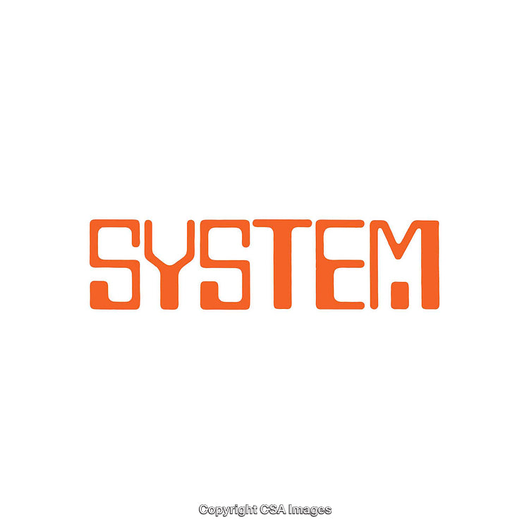 Minimalistic Orange Text Logo Displaying the Word 'System' on White Background