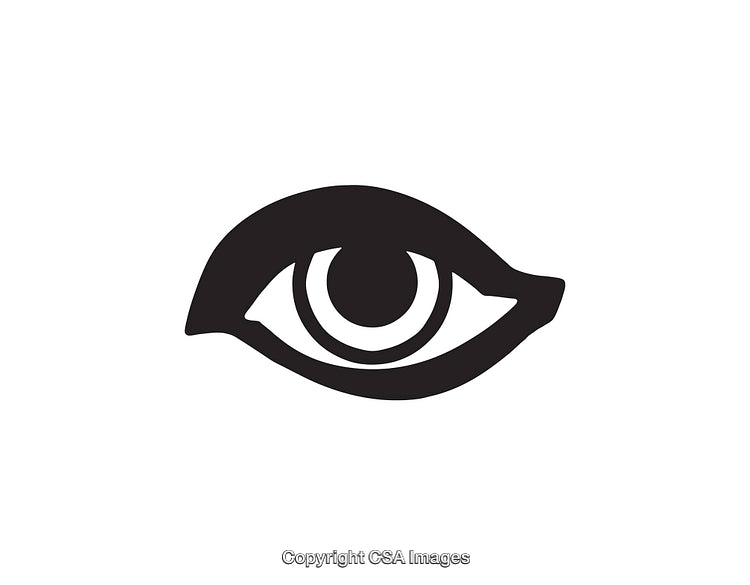 Sleek Black and White Eye Symbol for Vision and Awareness Concepts
