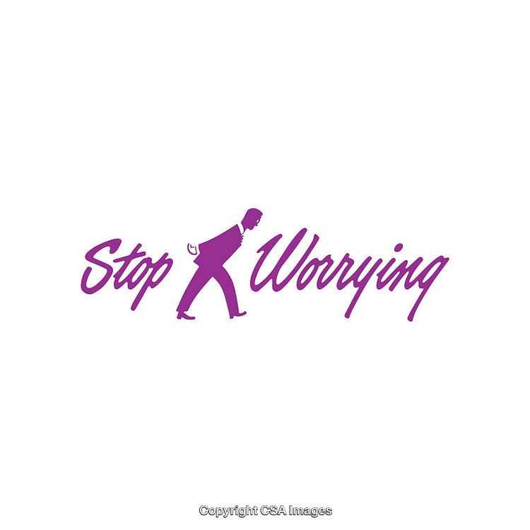 Motivational Purple Typography With Encouraging Stop Worrying Message