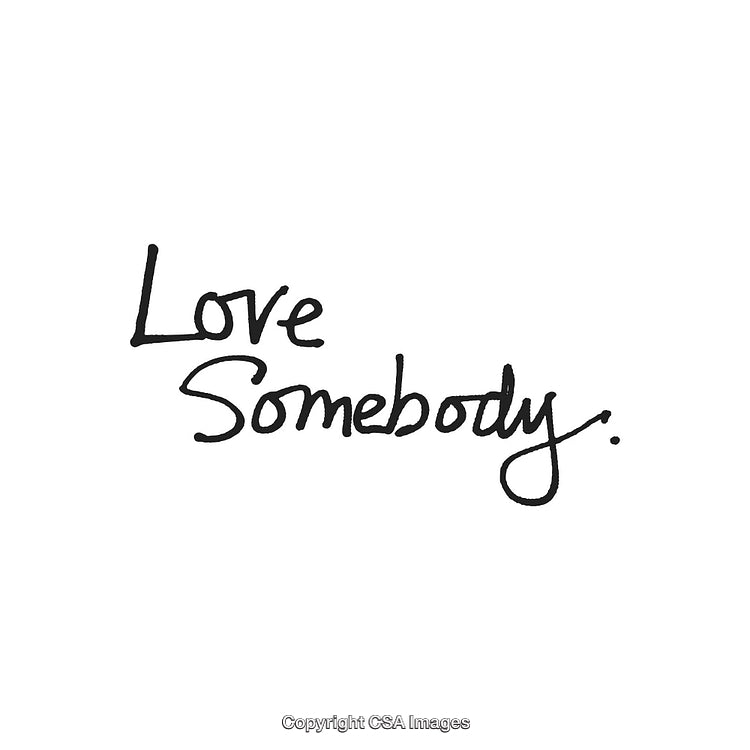 Inspirational Handwritten Message 'Love Somebody' on A White Background