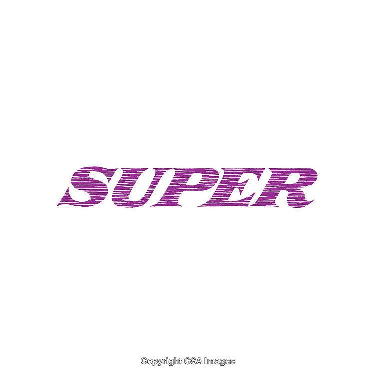 Purple Super Text Illustration With Distressed Artistic Style