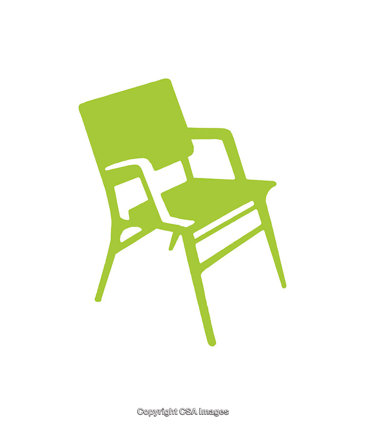 Green Silhouette of a Chair in a Modern Minimalist Style