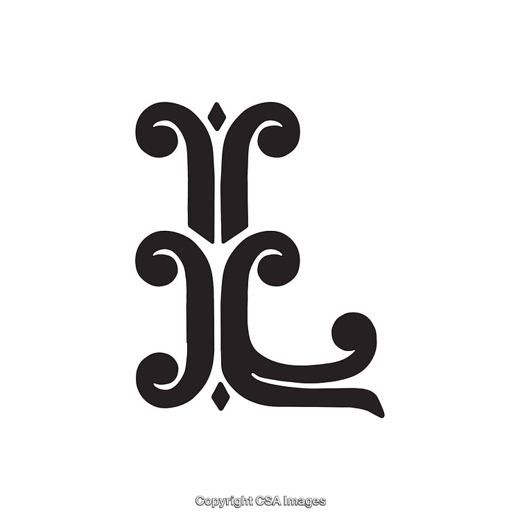 Stylized Letter 'L' in Black Design on White Background