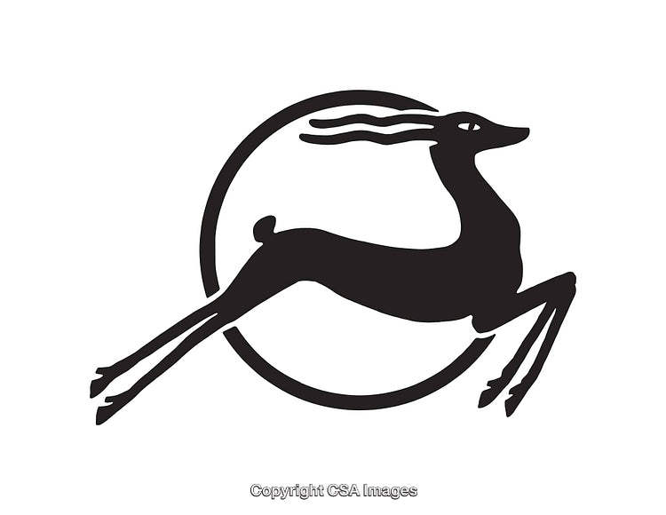 Elegant Black And White Illustration of a Leaping Gazelle