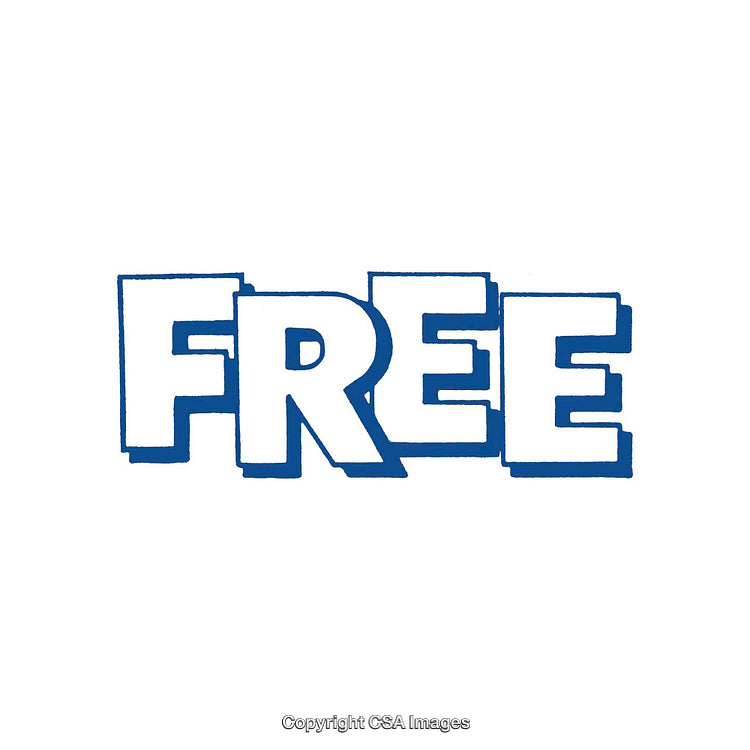 Blue Block Letter Typography Depicting the Word "Free"