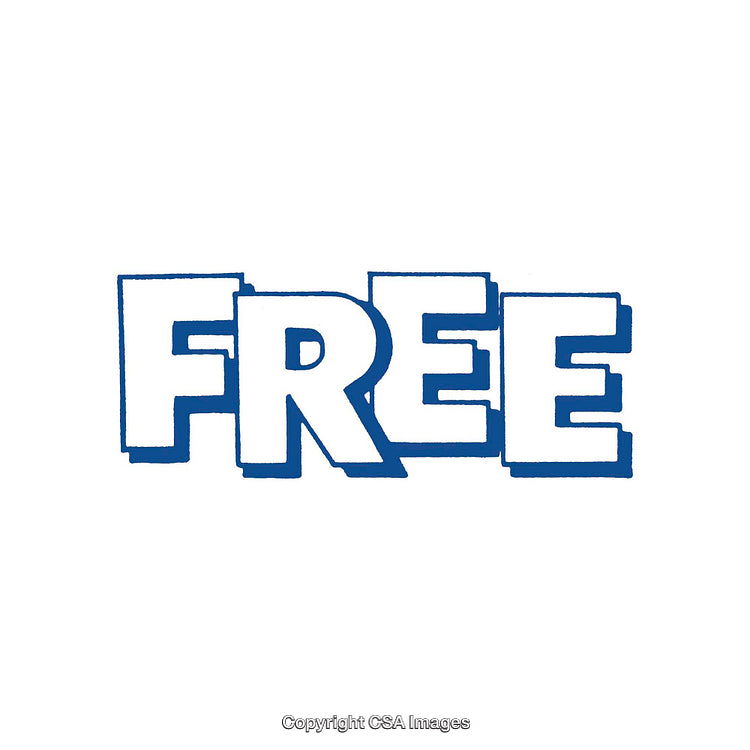 Blue Block Letter Typography Depicting the Word "Free"