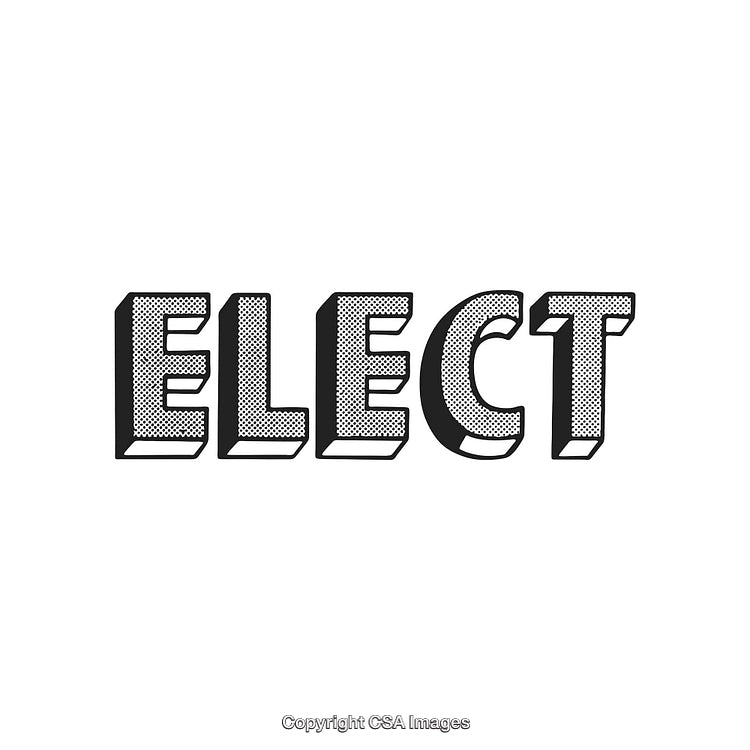 Vintage Halftone Lettering Effect Depicting the Word 'Elect' in Bold Letters
