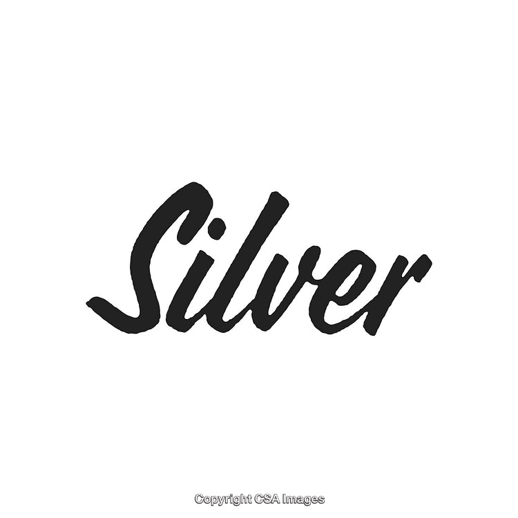 Elegant Handwritten Black 'Silver' Text with White Background