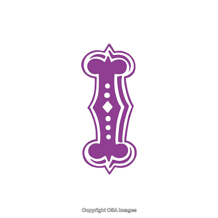 Ornately Designed Purple Letter I in a Decorative Calligraphy Style