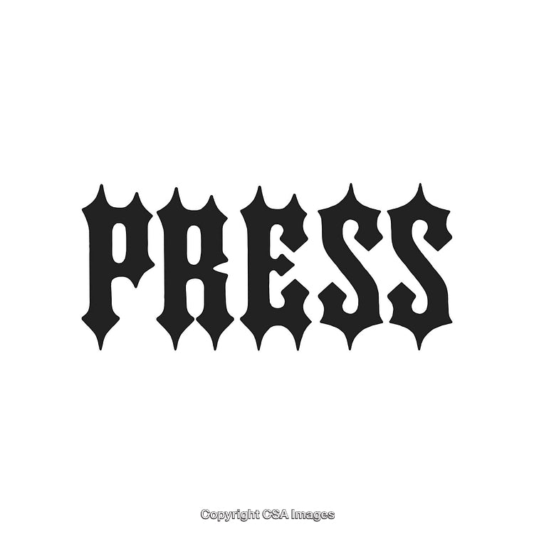 Bold Text Design Featuring the Word 'Press' in Gothic Font Style