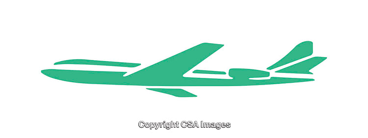 Green Airplane Silhouette Icon Isolated on White Background