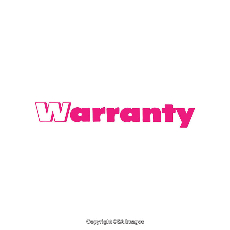 Bold Pink Text Design Displaying the Word Warranty on White Background