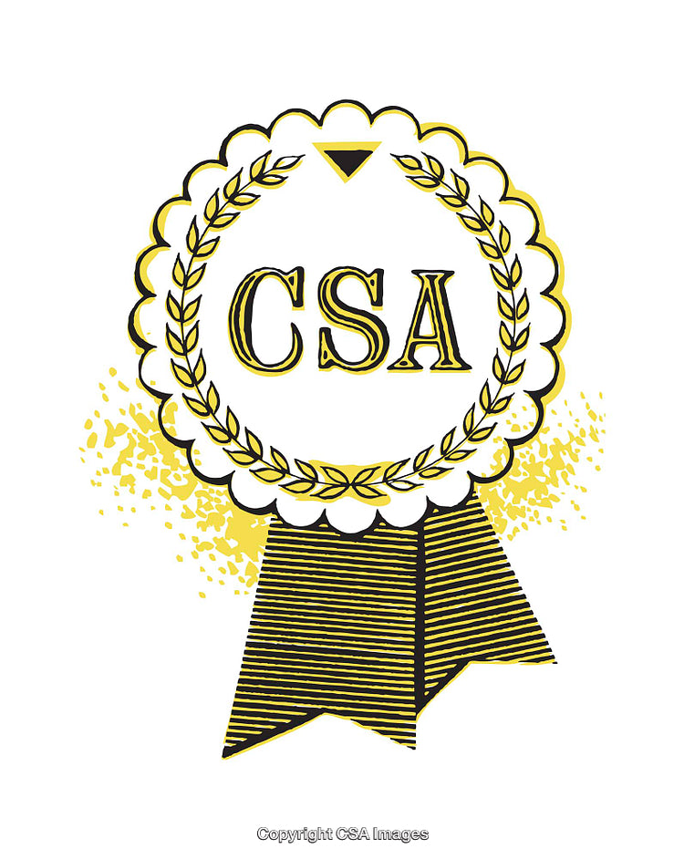 Decorative CSA Badge With Laurel Wreath and Yellow Accents