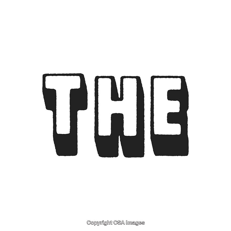 Bold Black and White Block Typography Showing the Word 'The' in Stylized Text