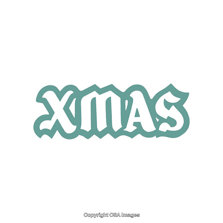 Stylish XMAS Text Design in Retro Typography on White Background