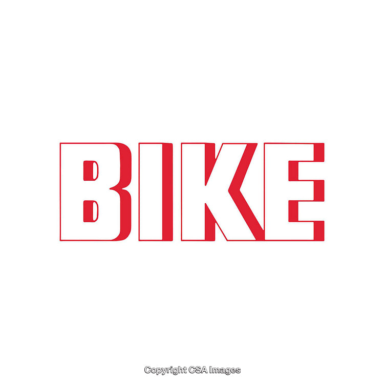 Bold Red and White Typography Featuring the Word BIKE