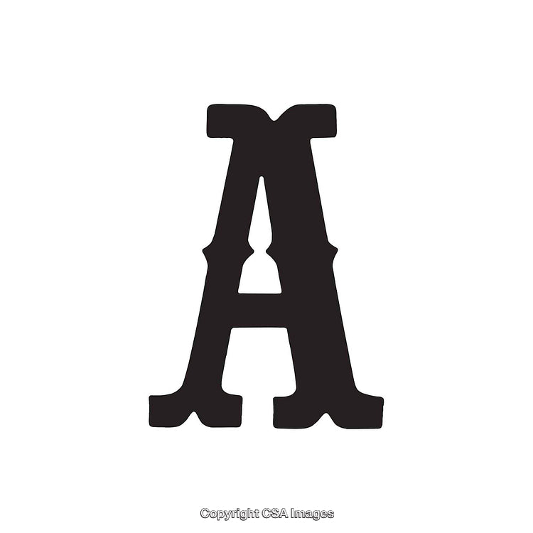Bold Black Uppercase Letter A Isolated on White Background