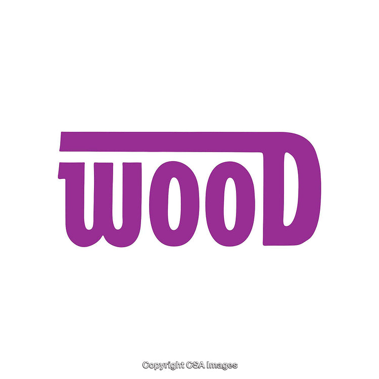 Purple Logo Design Featuring The Word Wood in Bold Artistic Typography