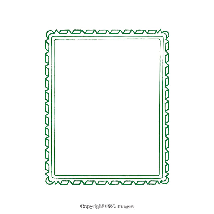 Green Patterned Decorative Frame Design Isolated with Transparent Background