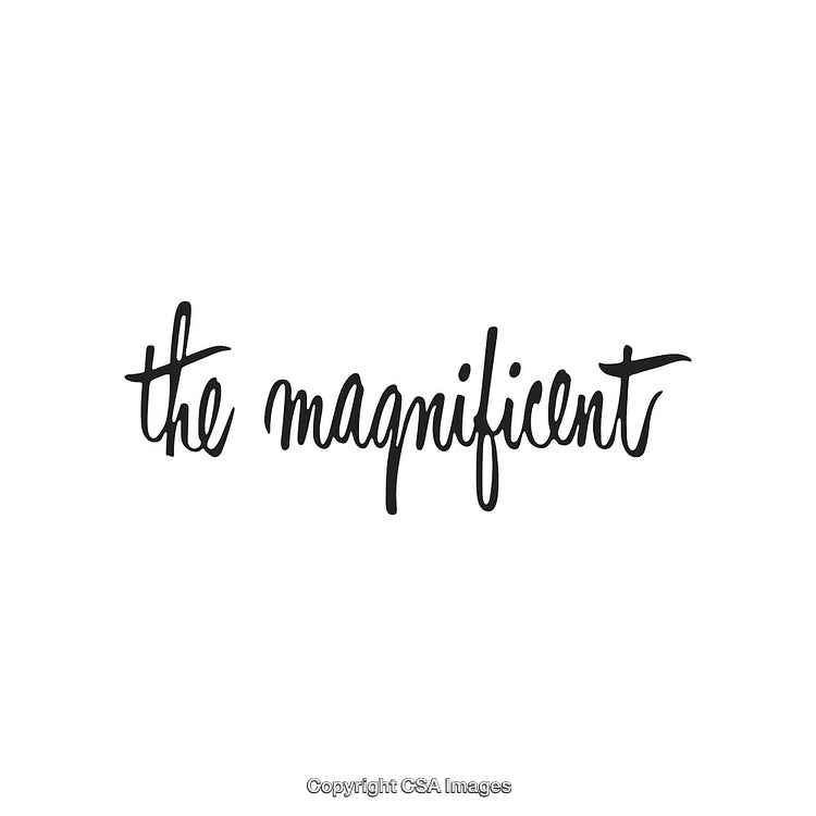 Elegant Handwritten Script Displaying 'The Magnificent' on White Background