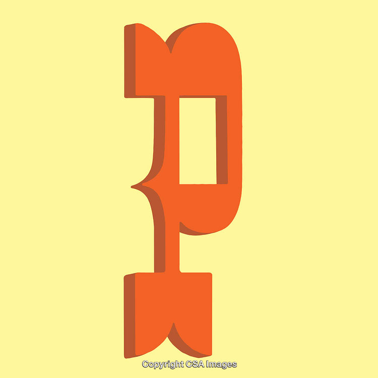 Bold Typography Design Featuring The Orange Letter 'P' on Yellow Backdrop