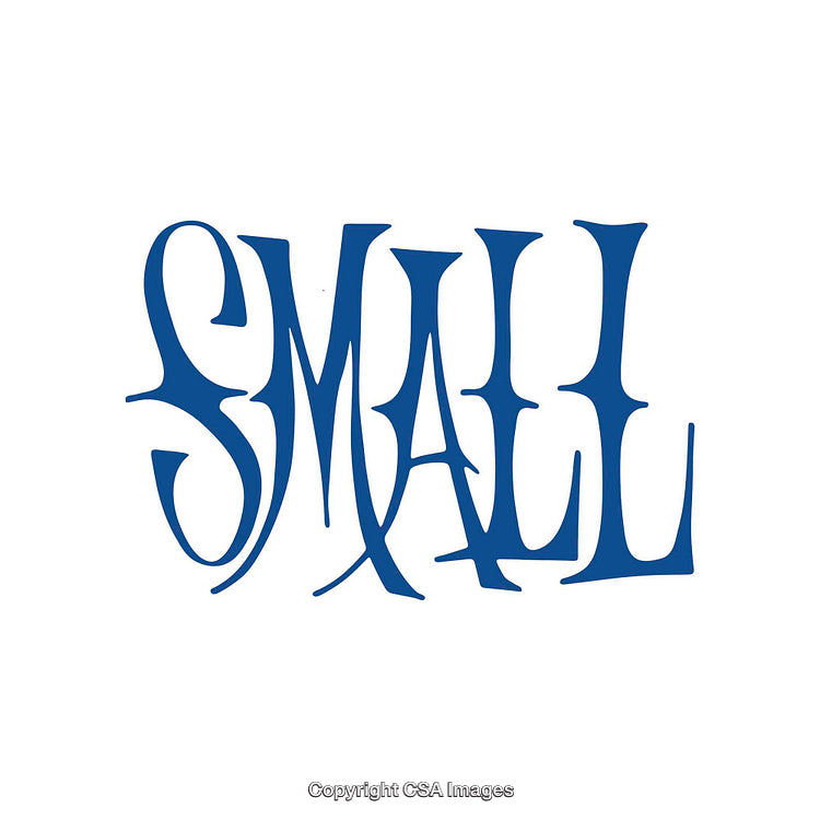 Creative Blue Typography Art Featuring The Word 'Small' in Stylish Font