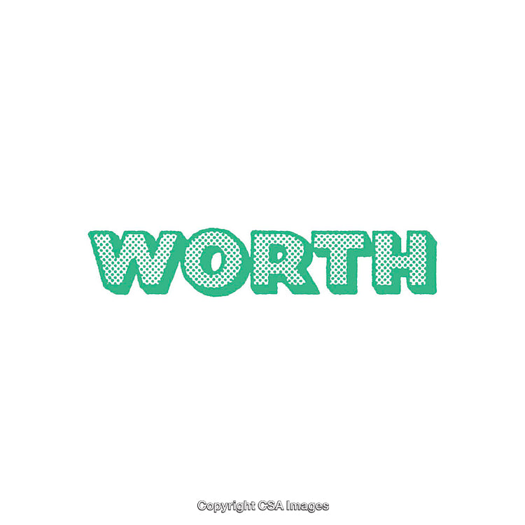 Graphic Design Text Art Featuring Full Green 'Worth' Lettering