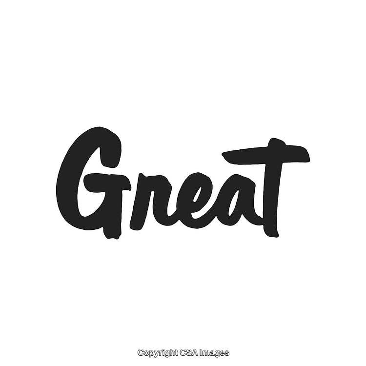 Stylish Handwritten Great Text in Black on White Background for Posters or Designs